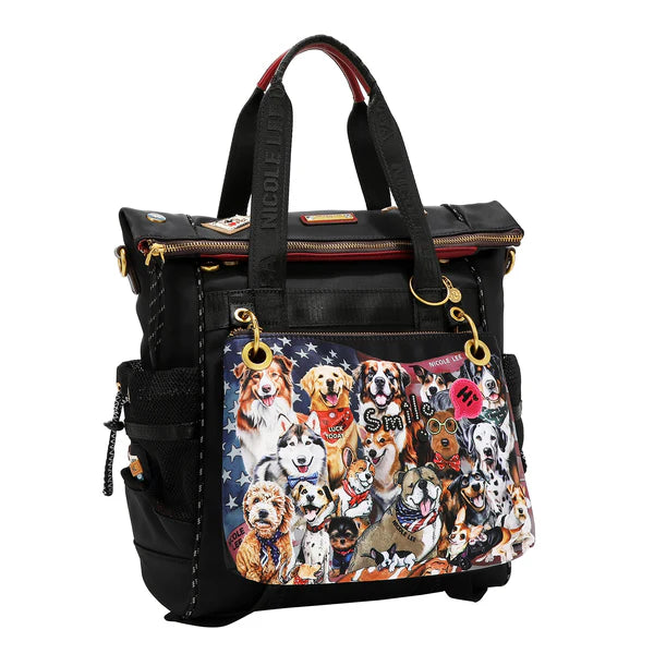 MOCHILA (BEST SMILE) – Nicole Lee | Poliéster Ligero, Cuero Vegano y Múltiples Compartimentos