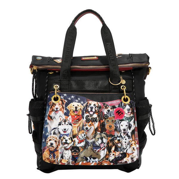 MOCHILA (BEST SMILE) – Nicole Lee | Poliéster Ligero, Cuero Vegano y Múltiples Compartimentos