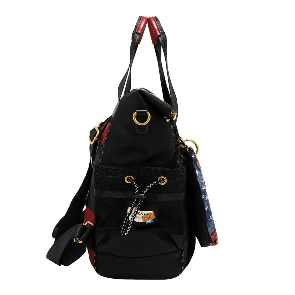 MOCHILA (BEST SMILE) – Nicole Lee | Poliéster Ligero, Cuero Vegano y Múltiples Compartimentos