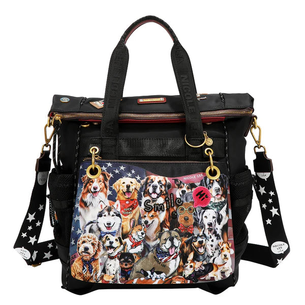 MOCHILA (BEST SMILE) – Nicole Lee | Poliéster Ligero, Cuero Vegano y Múltiples Compartimentos