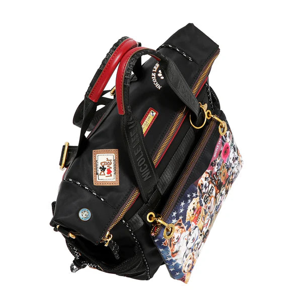 MOCHILA (BEST SMILE) – Nicole Lee | Poliéster Ligero, Cuero Vegano y Múltiples Compartimentos