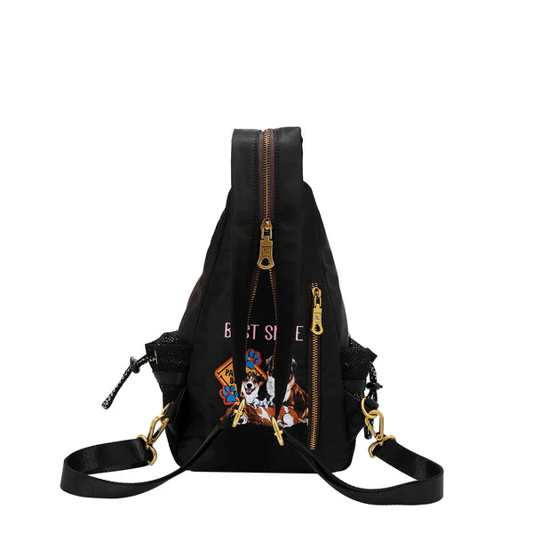 MOCHILA CRUZADA (BEST SMILE) – Nicole Lee | Poliéster Ligero, Cuero Vegano y Compartimentos Seguros