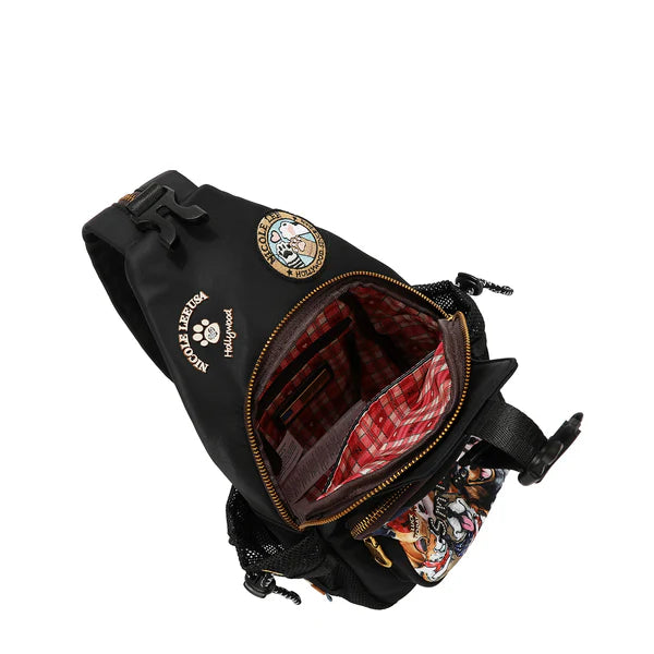 MOCHILA CRUZADA (BEST SMILE) – Nicole Lee | Poliéster Ligero, Cuero Vegano y Compartimentos Seguros