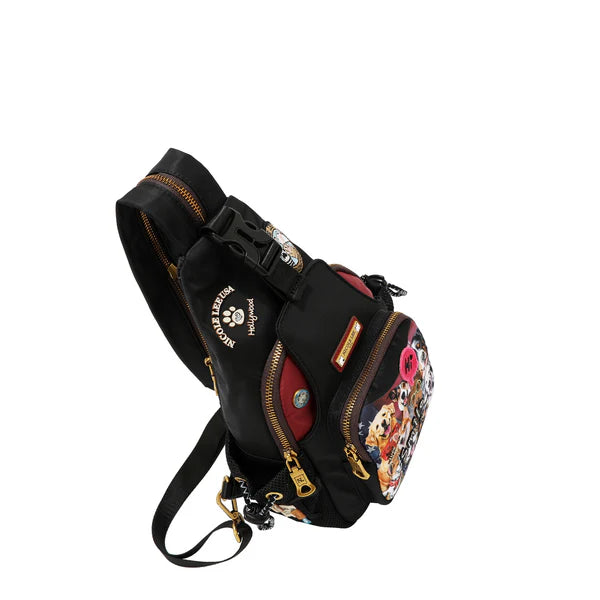 MOCHILA CRUZADA (BEST SMILE) – Nicole Lee | Poliéster Ligero, Cuero Vegano y Compartimentos Seguros