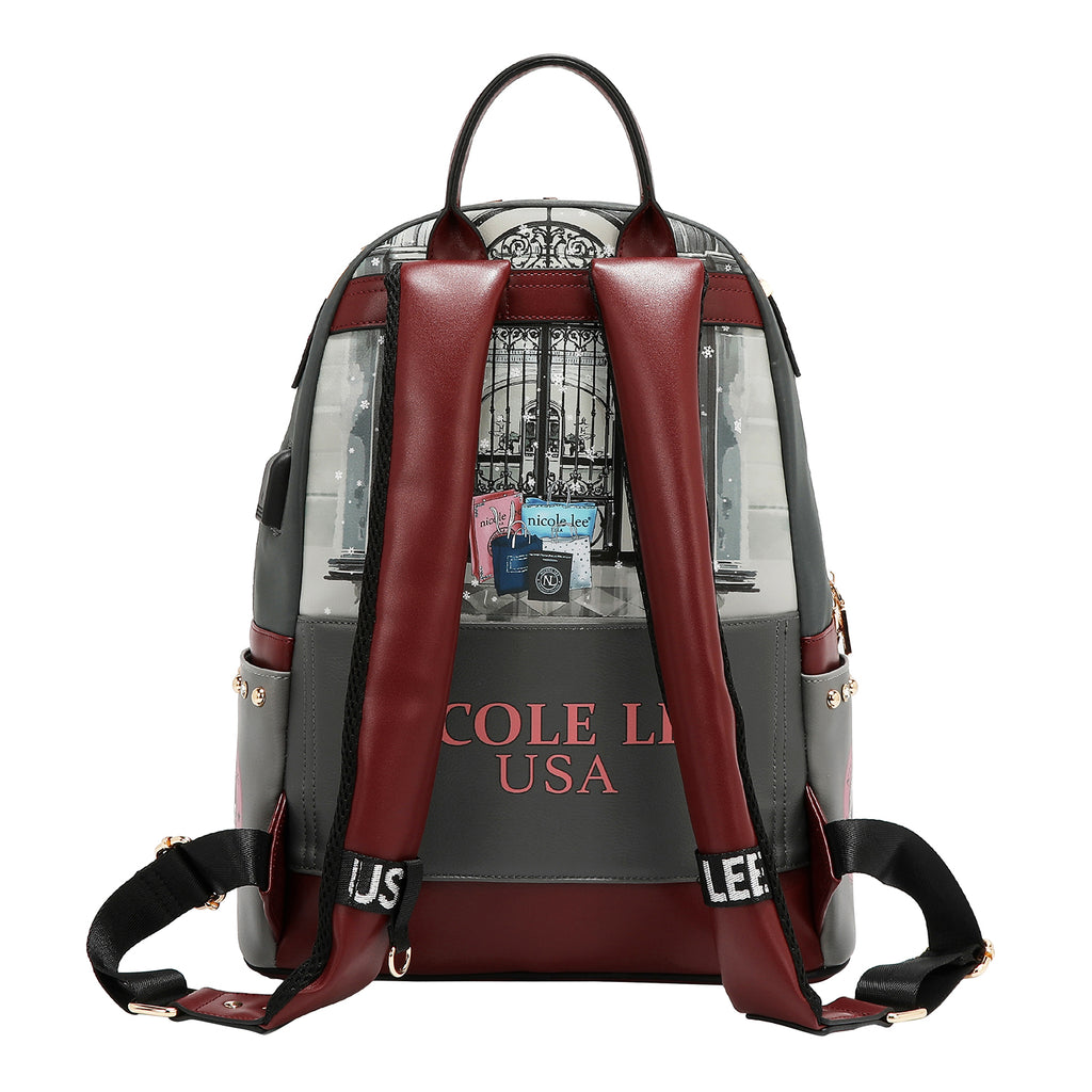 MOCHILA PARA PORTÁTIL CON PUERTO DE CARGA USB (MODA SNOWFLAKE)