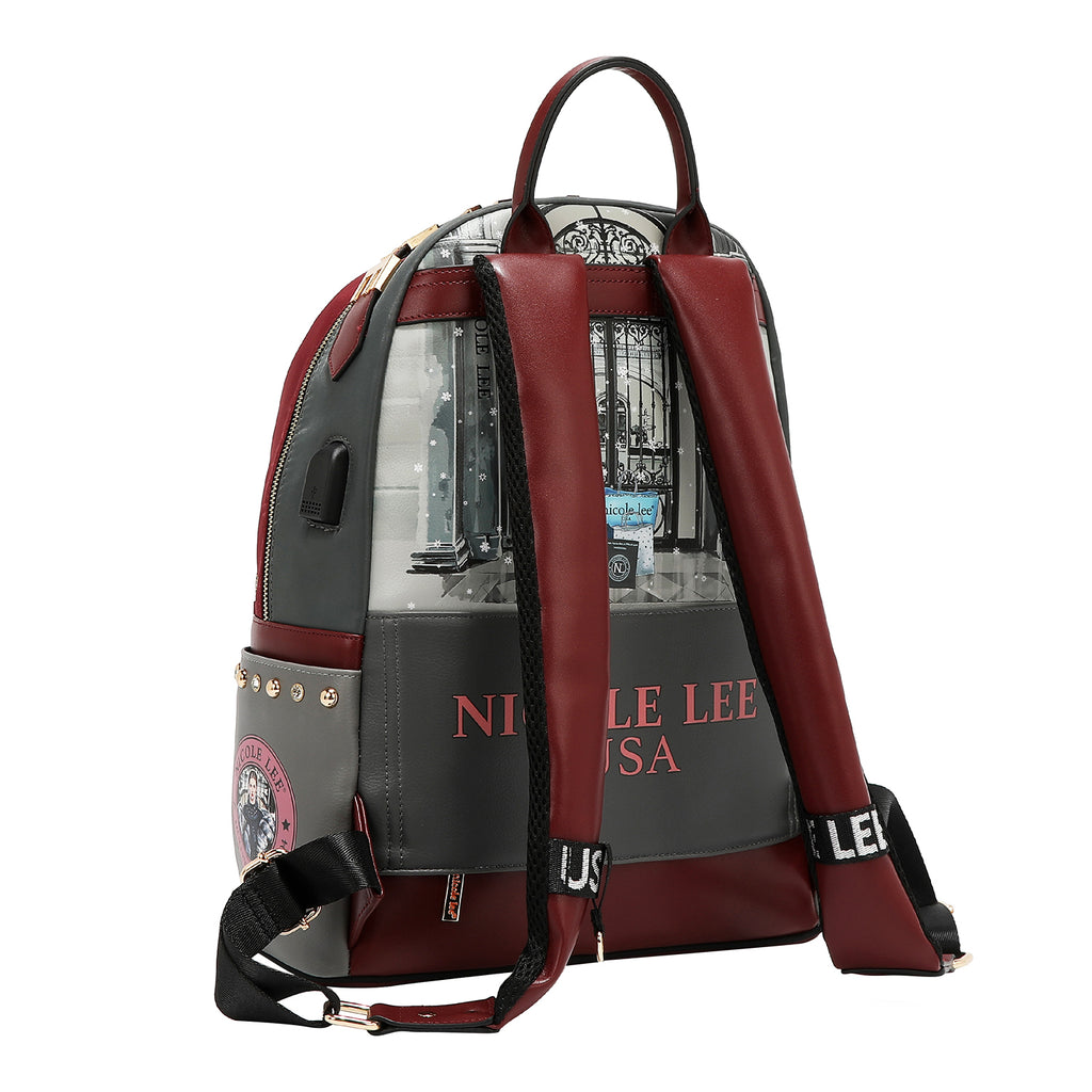 MOCHILA PARA PORTÁTIL CON PUERTO DE CARGA USB (MODA SNOWFLAKE)