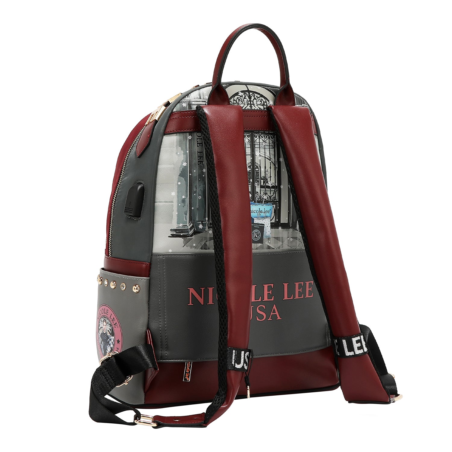 MOCHILA PARA PORTÁTIL CON PUERTO DE CARGA USB (MODA SNOWFLAKE)