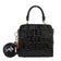 BOLSO DE MANO CUADRADO CON LOGOTIPO EN RELIEVE – Negro | Nicole Lee Zaragoza