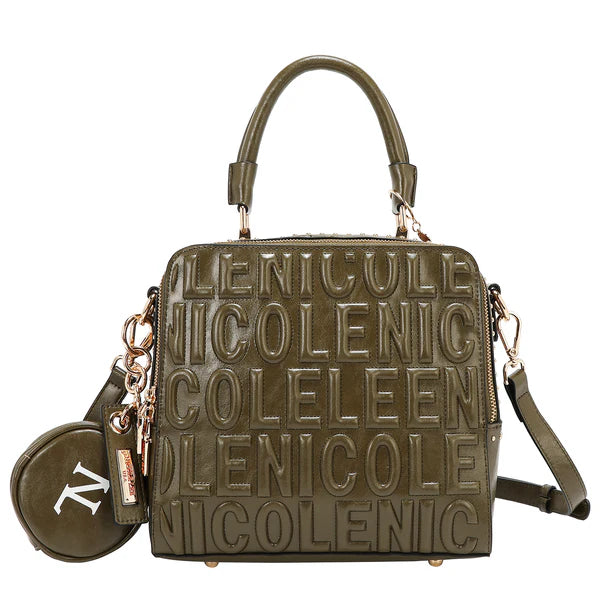 Bolso Nicole Lee color oliva con asa de cadena