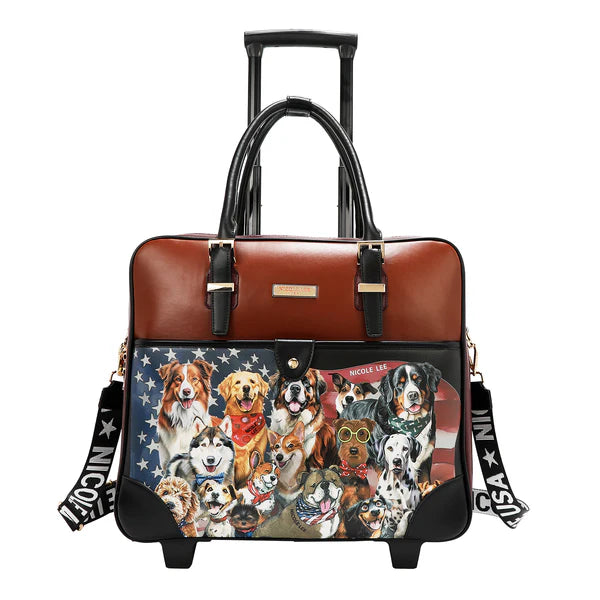 BOLSO RODANTE RECTANGULAR (BEST SMILE) - Nicole Lee | Maleta con Ruedas Vegana