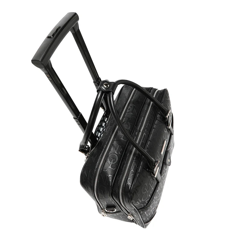 BOLSO RECTANGULAR CON RUEDAS MONOGRAMA (NEGRO)