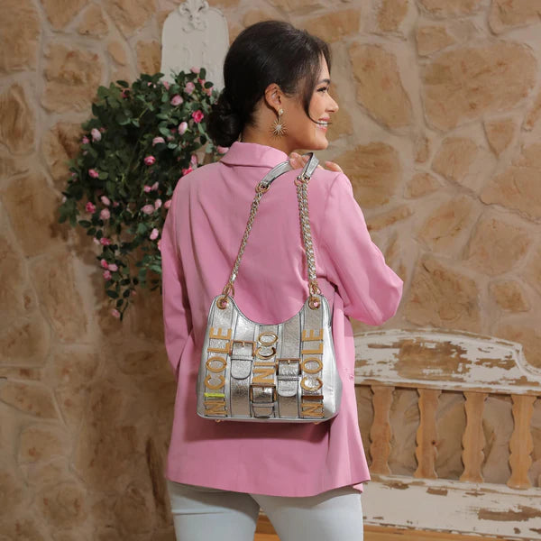 “Bolso vegano elegante Calista dorado para mujer”