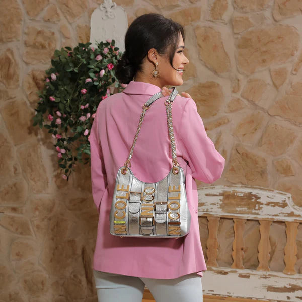 “Bolso vegano elegante Calista blanco para mujer”