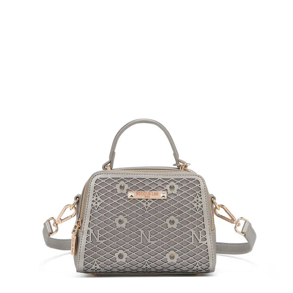 “Mini bolso de mano Gracie gris Nicole Lee vista frontal”