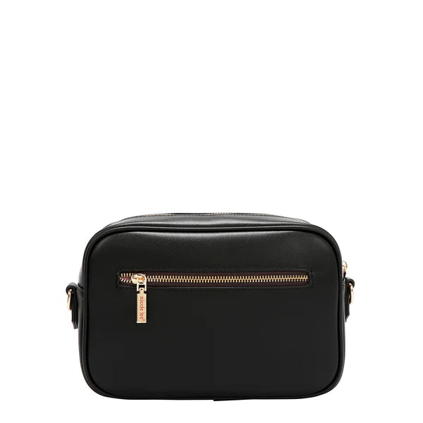 BOLSO BANDOLERA GEOMÉTRICO CORTADO A LÁSER (Negro)