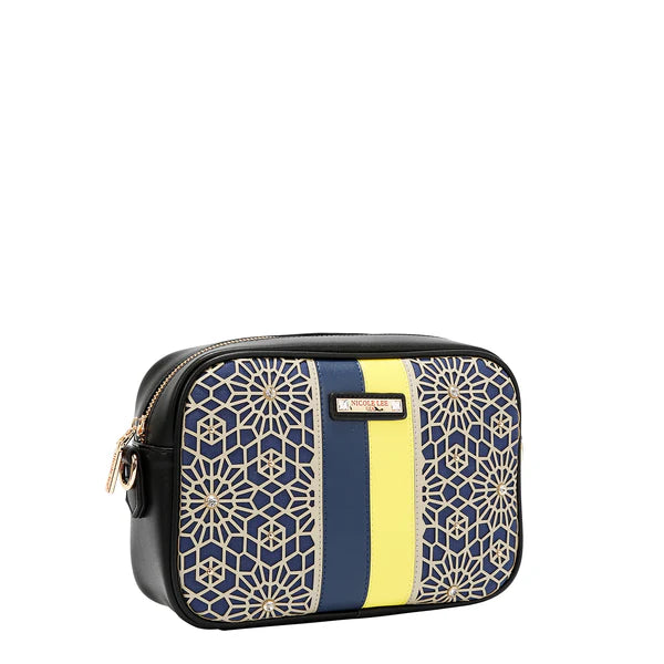 BOLSO BANDOLERA GEOMÉTRICO CORTADO A LÁSER (Negro)