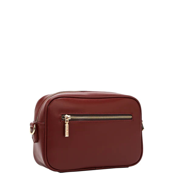 BOLSO BANDOLERA GEOMÉTRICO CORTADO A LÁSER (Vino)