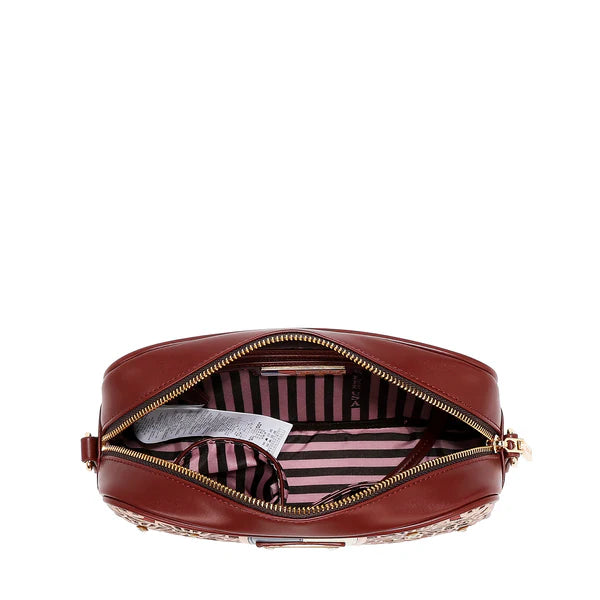 BOLSO BANDOLERA GEOMÉTRICO CORTADO A LÁSER (MARRON)