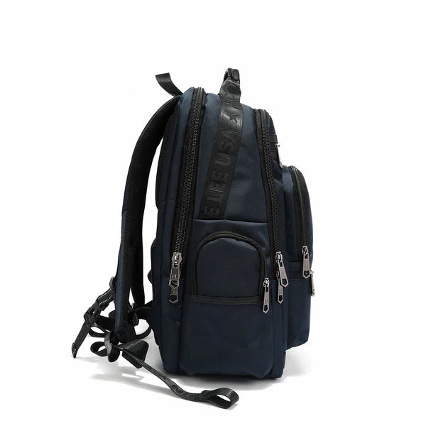 Mochila para portátil hombre azul con puerto USB | Nicole Lee