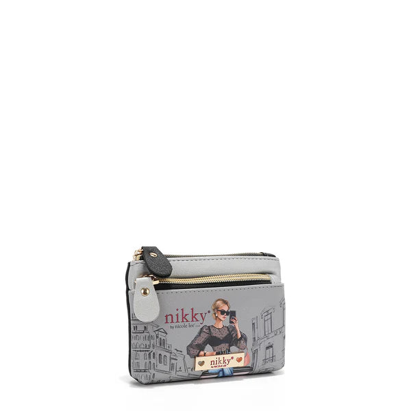 MONEDERO PEQUEÑO PLANO CON CREMALLERA - Urban Coffee Dream | Nicole Lee