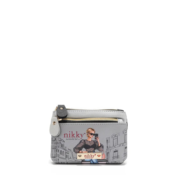 MONEDERO PEQUEÑO PLANO CON CREMALLERA - Urban Coffee Dream | Nicole Lee