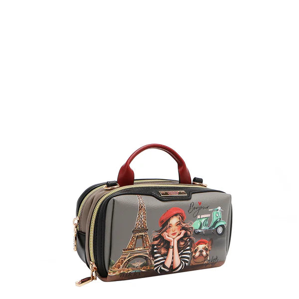 MINI BOLSO CRUZADO BOSTON CON DOBLE CREMALLERA -  Eiffel Dreams | Nicole Lee