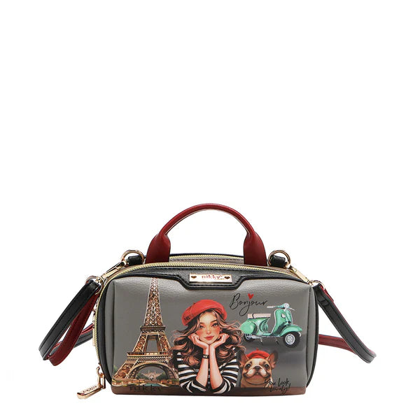 MINI BOLSO CRUZADO BOSTON CON DOBLE CREMALLERA -  Eiffel Dreams | Nicole Lee