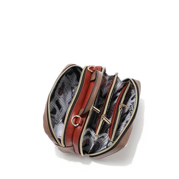 MINI BOLSO CRUZADO BOSTON CON DOBLE CREMALLERA - Urban Coffee Dream | Nikky