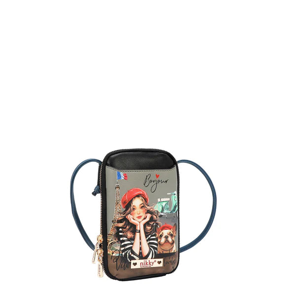 BOLSO CRUZADO CON CREMALLERA PARA TELÉFONO/CARTERA - Eiffel Dreams | Nicole Lee