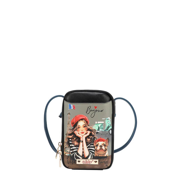 BOLSO CRUZADO CON CREMALLERA PARA TELÉFONO/CARTERA - Eiffel Dreams | Nicole Lee