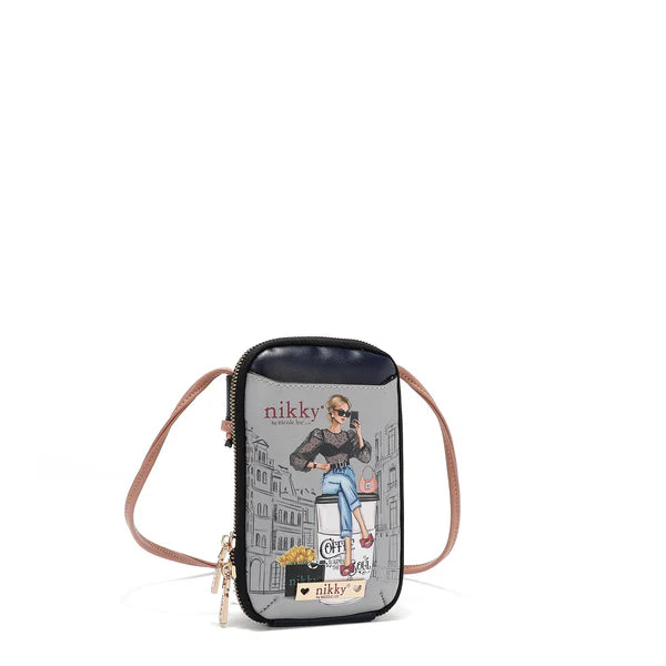 BOLSO CRUZADO CON CREMALLERA PARA TELÉFONO/CARTERA - Urban Coffee Dream | Nikky