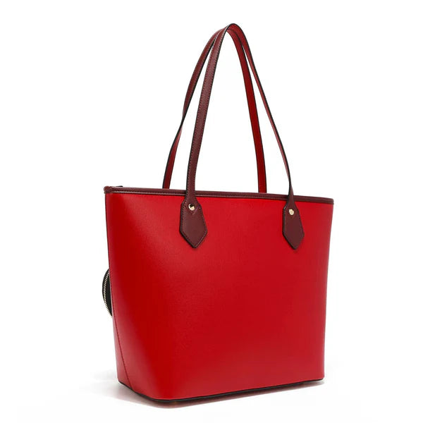 BOLSO SHOPPER CON MONEDERO - ROJO  | Cuero Vegano | Nicole Lee España