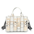 Calista Satchel Blanco | Bolso Vegano con Detalles Croc