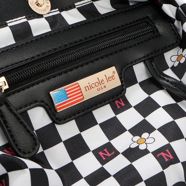 “Bolso Calista negro con cadena Nicole Lee vista frontal”