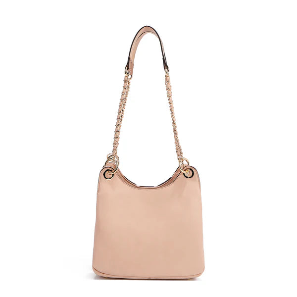 Bolso Calista rosa con cadena Nicole Lee vista frontal