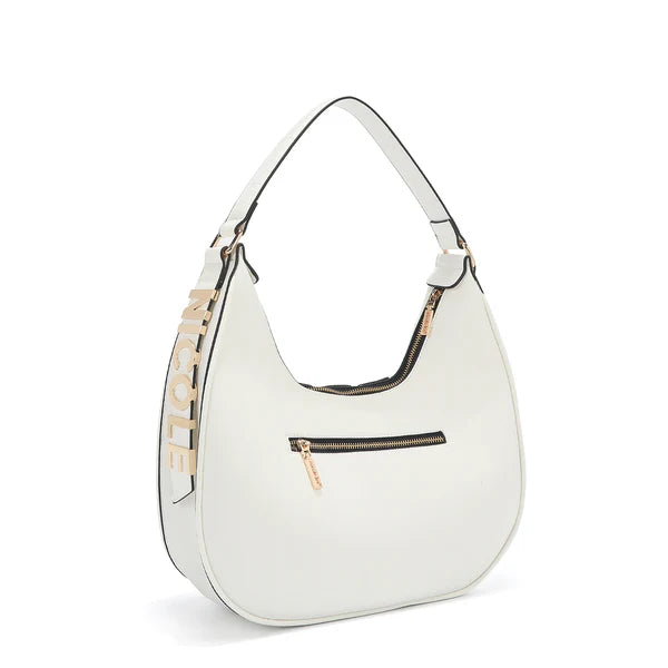 Bolso grande de piel vegana color blanco