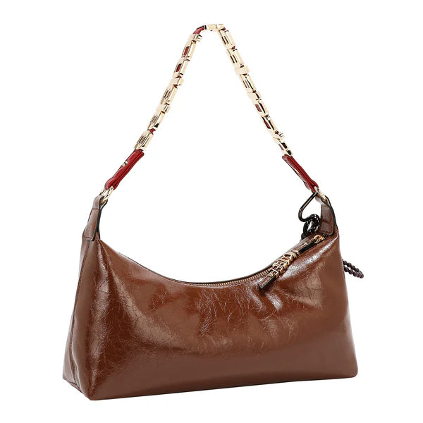 “Bolso Luxe Shimmer marrón Nicole Lee vista trasera"