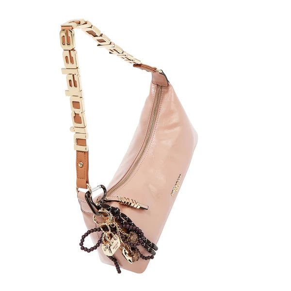 “Bolso de hombro Luxe Shimmer rosa Nicole Lee vista superior”