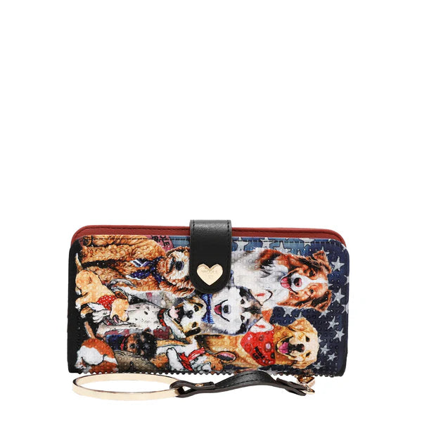 CARTERA PLEGABLE CON LA FIRMA DE NL CON CORREA (BEST SMILE) – Nicole Lee | Cuero Vegano y Múltiples Compartimentos