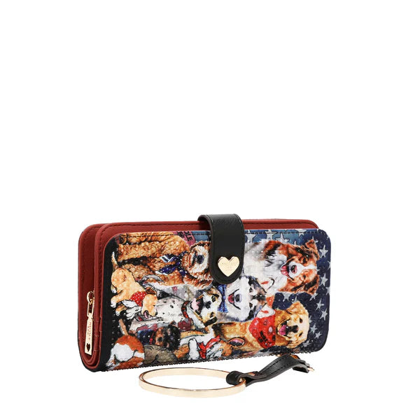 CARTERA PLEGABLE CON LA FIRMA DE NL CON CORREA (BEST SMILE) – Nicole Lee | Cuero Vegano y Múltiples Compartimentos