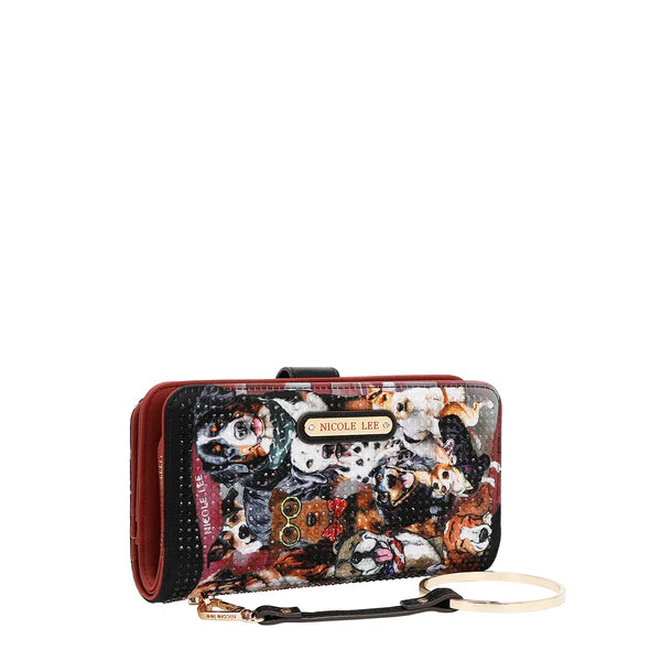 CARTERA PLEGABLE CON LA FIRMA DE NL CON CORREA (BEST SMILE) – Nicole Lee | Cuero Vegano y Múltiples Compartimentos