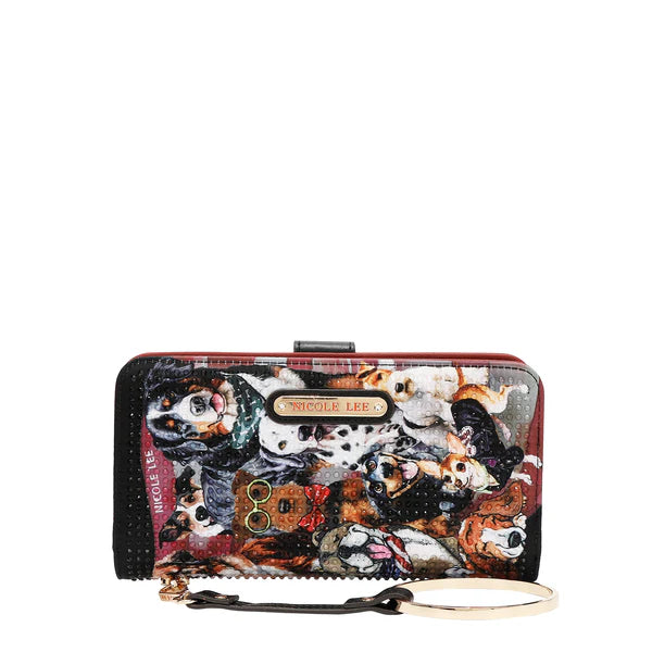 CARTERA PLEGABLE CON LA FIRMA DE NL CON CORREA (BEST SMILE) – Nicole Lee | Cuero Vegano y Múltiples Compartimentos