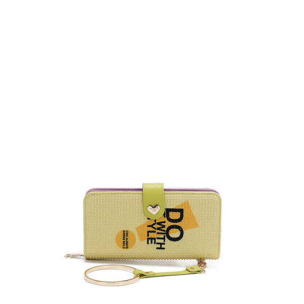 CARTERA PLEGABLE CON LA FIRMA DE NL CON CORREA (NAIL POLISH)