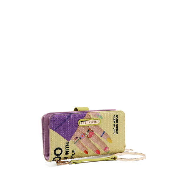 CARTERA PLEGABLE CON LA FIRMA DE NL CON CORREA (NAIL POLISH)