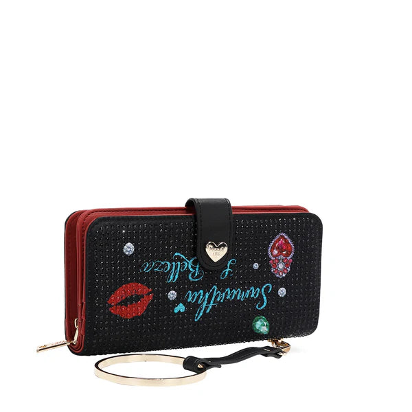 CARTERA PLEGABLE CON LA FIRMA DE NL CON CORREA (SAMANTHA LA BELLEZA)