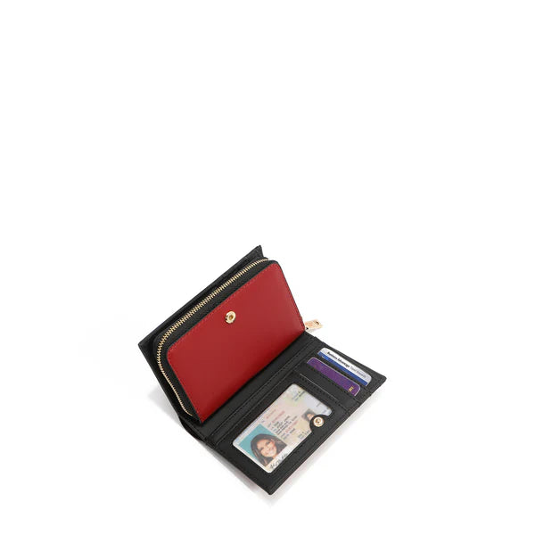 CARTERA PLEGABLE CON CREMALLERA CENTRAL (MODA SNOWFLAKE)