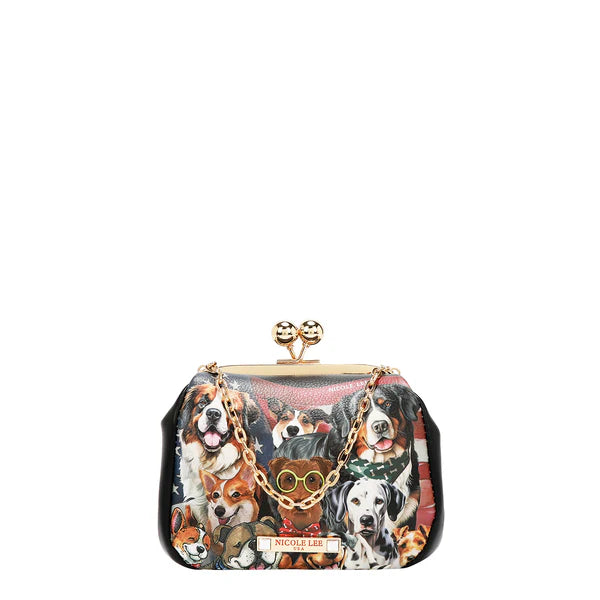 MINI BOLSO CRUZADO CON CIERRE KISS LOCK (BEST SMILE) – Nicole Lee | Cuero Vegano y Correa Ajustable