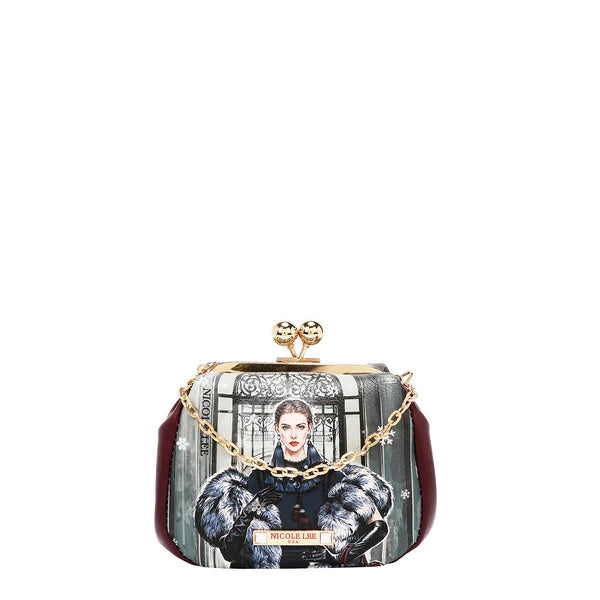 MINI BOLSO CRUZADO CON CIERRE KISS LOCK (MODA SNOWFLAKE)