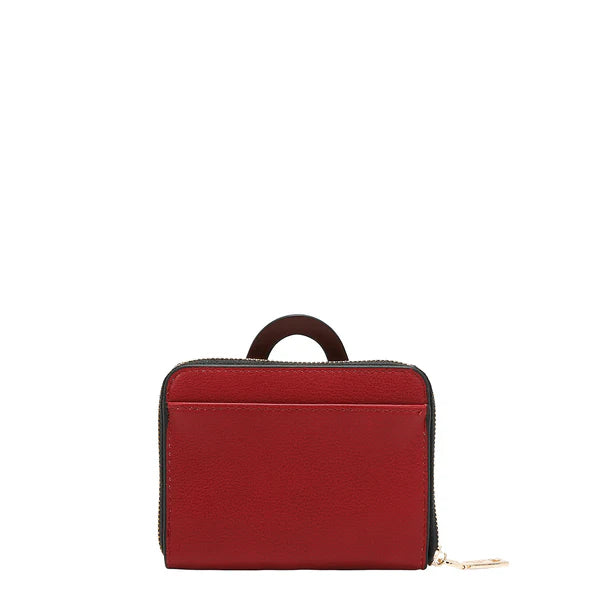 CARTERA COMPACTA PEQUEÑA CON CREMALLERA (BEST SMILE) – Nicole Lee | Cuero Vegano y Diseño Compacto