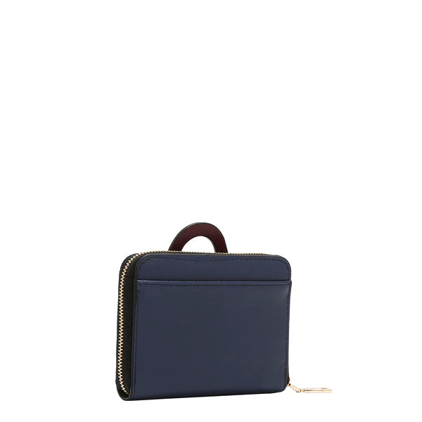 CARTERA COMPACTA PEQUEÑA CON CREMALLERA (MODA SNOWFLAKE)